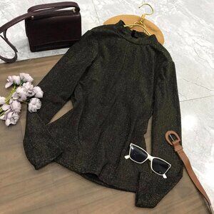 Black Shimmer Off Shoulder Blouse